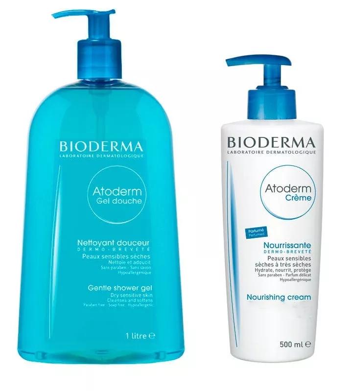 Bioderma Atoderm Gel Duche 1000ml + Atoderm Creme Hidratante 500 ml