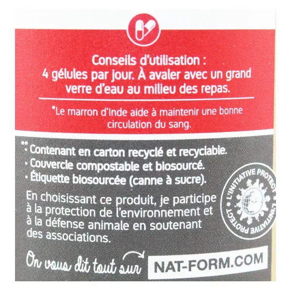 Nat & Form Eco Responsable Ippocastano Bio Integratore Alimentare 200 capsule vegetali