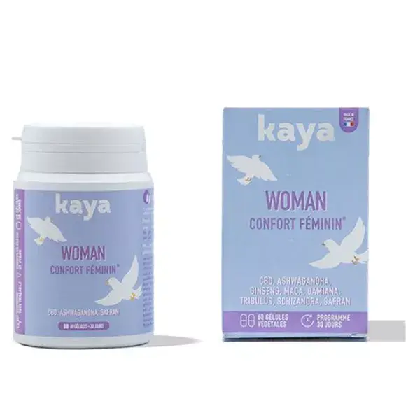 Kaya Cure adaptogène Woman équilibre hormonal au CBD et plantes 60 gélules