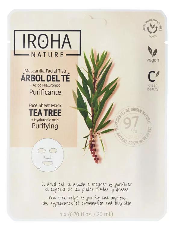 Iroha Nature Máscara Facial Purificante com Tea Tree e Ácido Hialurônico 1 unidade
