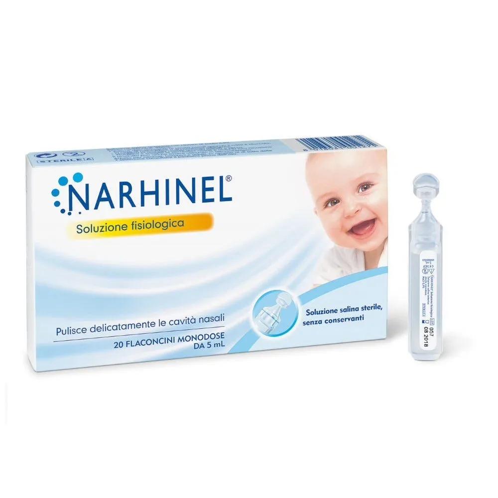 Narhinel Soluzione Fisiologica Salina Isotonica per Naso Chiuso 20 Flaconcini Monodose da 5ml