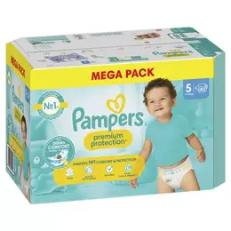 Pampers Premium Protection Taille 5 Couches x82 11kg - 16kg N°1 Pour Le Confort & La Protection