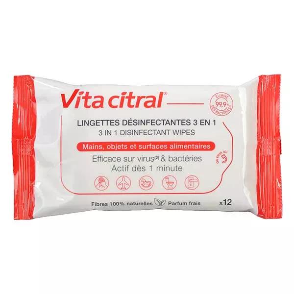 Vitacitral Salviettine Disinfettanti 3 in 1 12 unità