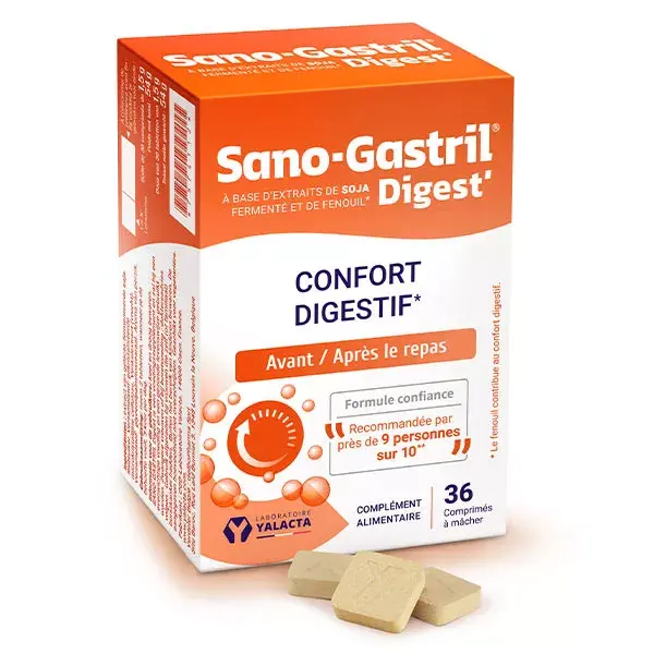 Yalacta Sana-Gastril Caja de  36 pastillas masticables 