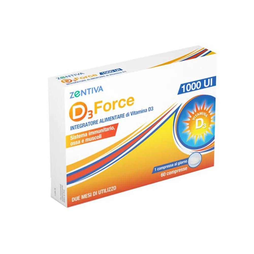 Zentiva D3 Force Integratore Per le Difese Immunitarie 1000 UI 60 Compresse