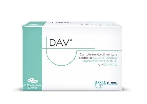 Dav Integratore di Magnesio Acido alfa-lipoico Vitamina B6 30 Compresse