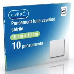 Alvita Pansement Tulle Vaseliné Stérile 10 x 10cm 10 unités