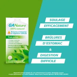 GANatura 100% Naturel Brûlures d'Estomac et Digestion Difficile - 14 Comprimés