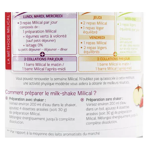 Milical high protein shakes chocolate Format Eco 18 servings