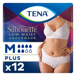 TENA Silhouette Sous-Vêtement Taille Basse Blanc Normal Taille M 12 unités