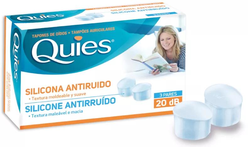 Quies Tapones Oídos Silicona Natación Infantil, 3 Pares