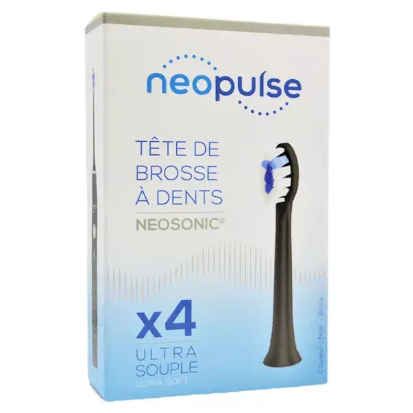 Neopulse Têtes Brosse à Dents Neosonic Noir Ultra Soft 4 unités