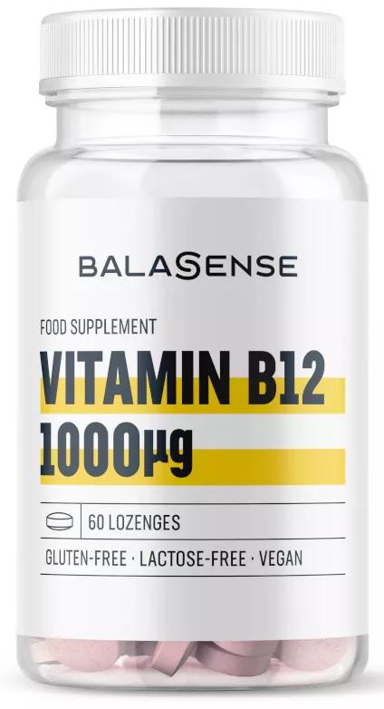 Balasense Vitamina B12 Sublingual Sabor Morango 60 Comprimidos 1000mg
