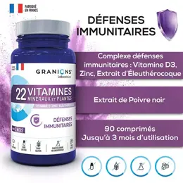 Granions 22 Vitamines Défenses Immunitaires 90 comprimés