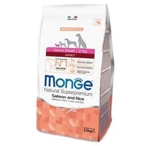 Monge Salmone E Riso Cibo Secco Per Cani Adulti Taglia Molto Piccola Sacco 2,5 Kg