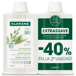 Klorane Extra Gentle Oatmeal Shampoo 2x400 ml