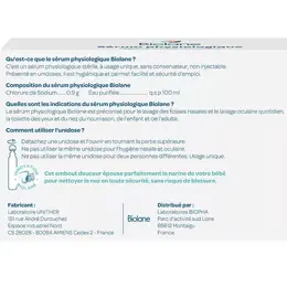 Biolane - Soin Sérum Physiologique - Embout rond sécurité - 30 unidoses de 5ml