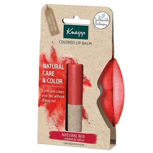 Bálsamo labial vermelho natural Kneipp Colored Lip Care