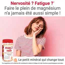 MAG 2 Gommes Pêche Magnésium Vitamine B6 Fatigue Nervosité 45 gommes