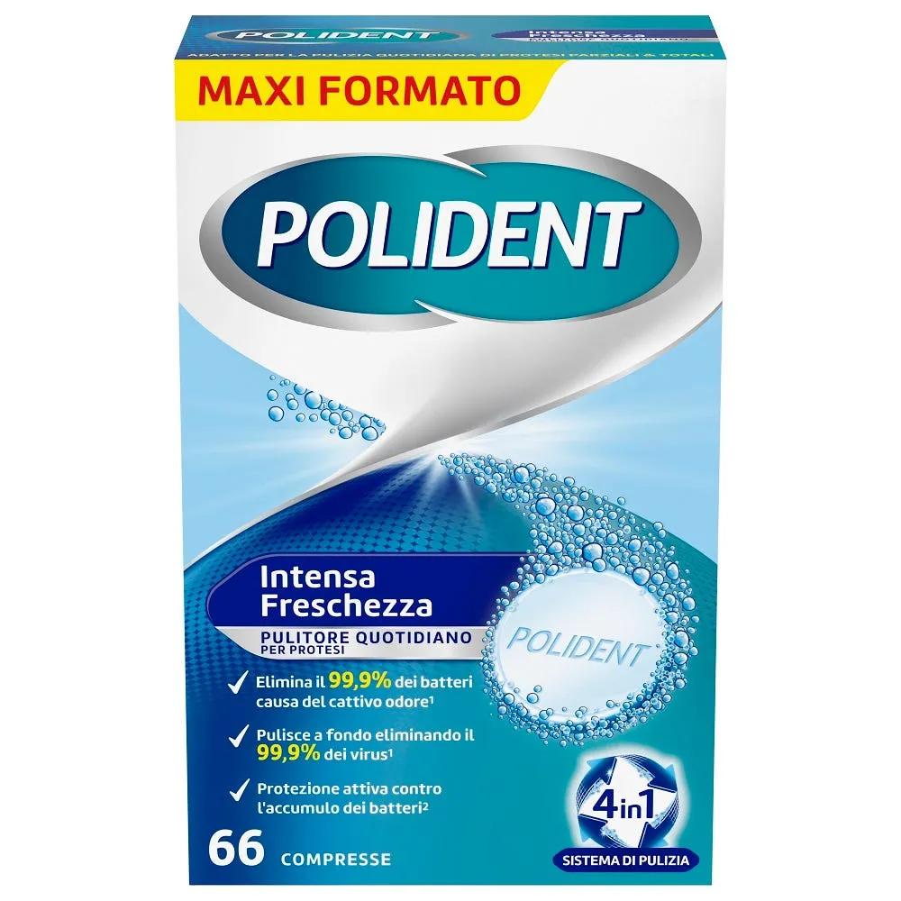 Polident Intensa Freschezza Pulitore Protesi Dentale 4 in 1, 66 Compresse