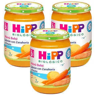 HiPP Tarrito de Salmón con Zanahoria y Patata BIO +6m 3x190 gr