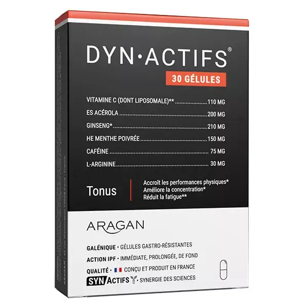 Aragan - Synactifs - Dynactifs® - Anti-Fatigue - Ginseng, Acérola - 30 gélules