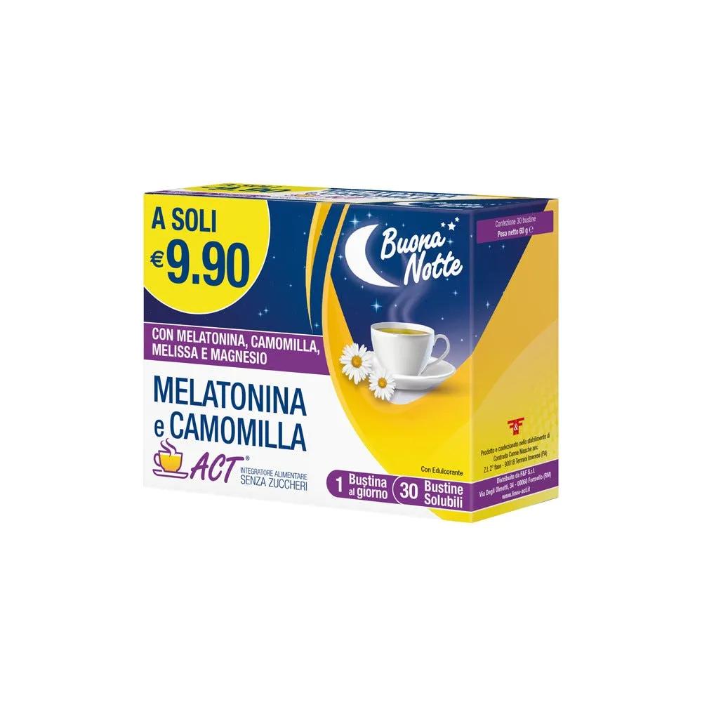 Melatonina Act + Camomilla Integratore Per Il Sonno 30 Bustine