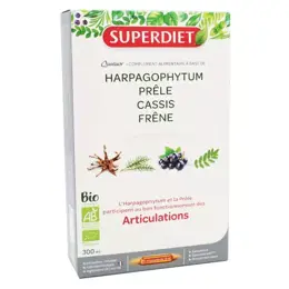 Superdiet Quatuor Articulations Bio Prêle Frêne Cassis Harpagophytum 20 ampoules