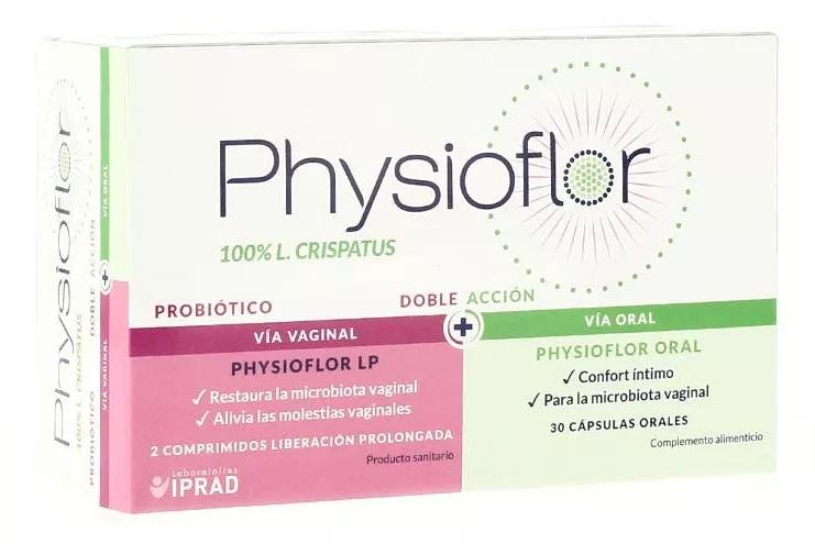 Saforelle Physioflor Dupla Ação Via Vaginal 2 Comprimidos + Vía Oral 30 Cápsulas