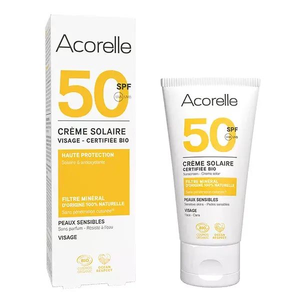 Acorelle Crème Solaire Visage SPF50 Bio 50ml