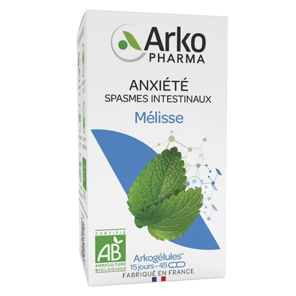 Arkopharma Arkogélules Anxiété & Spasmes Intestinaux Mélisse Bio 45 cápsulas