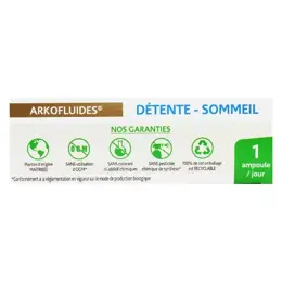 Arkopharma Arkofluides Détente Sommeil Bio 20 ampoules