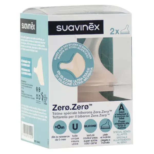Suavinex Tetina Anticólico Amamantara Zerø Zerø Pack de 2