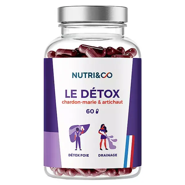 Nutri&Co Le Détox Drainage et Détox Foie Colon Intestins 60 gélules