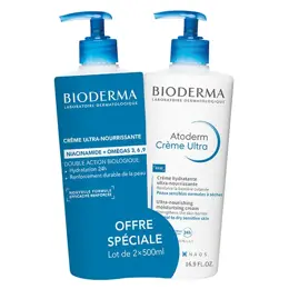 Bioderma Atoderm Crème Nourrissante Peaux Sensibles Lot de 2 x 500ml