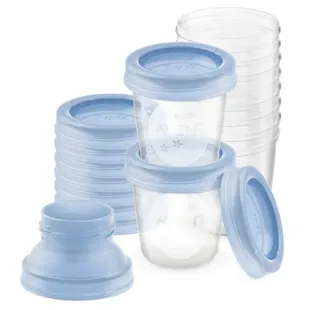 Philips Avent SCF618/10 Breast Milk Storage Containers 10x180ml + 2 Breast Pump Adapters