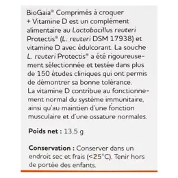 BioGaia Vitamine D Lactobacillus Reuteri Protectis Arôme Orange 30 comprimés