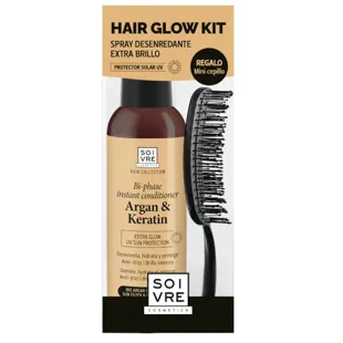 Soivre Hair Glow Detangling Spray Kit 100ml + Mini Brush Gift