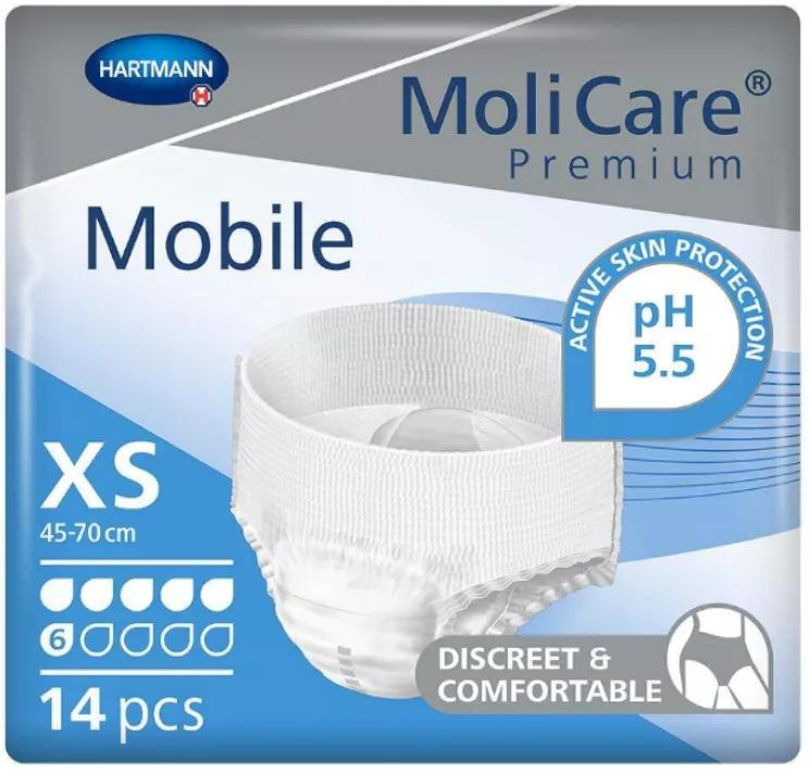 Molicare Premium Mobile 6 Gotas Tamanho XS 14 unidades