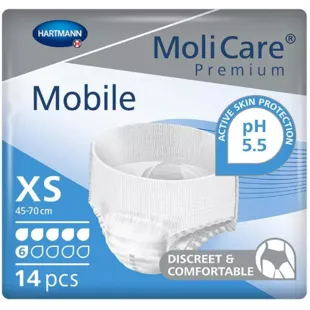 MoliCare Fraldas Absorventes Móveis para Incontinência 6 Gotas Tamanho XS 14 unidades
