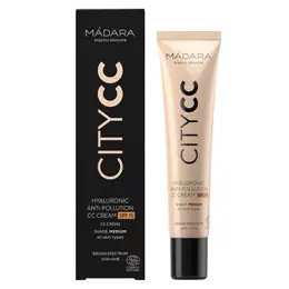 MÁDARA City CC Crème Anti-Pollution à l'Acide Hyaluronique SPF15 Medium 40ml