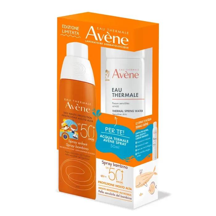 Avène Kit Solare con Spray Protezione Solare Bambino SPF50+ 200 ml + Acqua Termale Avène Spray 50 ml