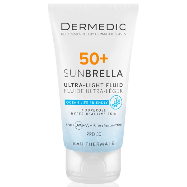 Dermedic Sunbrella Ultralight Fluid für Koperose und hyperreaktive Haut LSF 50+ 40 ml