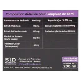 SID Nutrition Essentiel Bien-Être du Foie Bio 20 ampoules