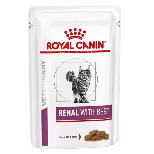 Royal Canin Veterinary Alimento para Gatos Cuidado Renal con Vacuno 12 x 85g