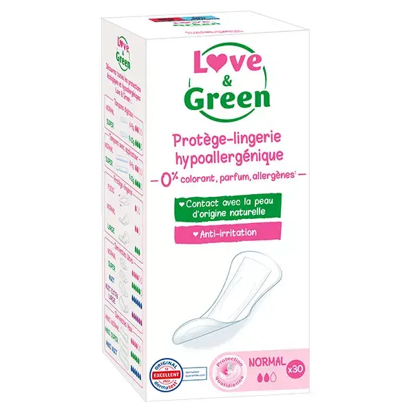 Love & Green Protège-Slips Hypoallergéniques Normal 30 unités