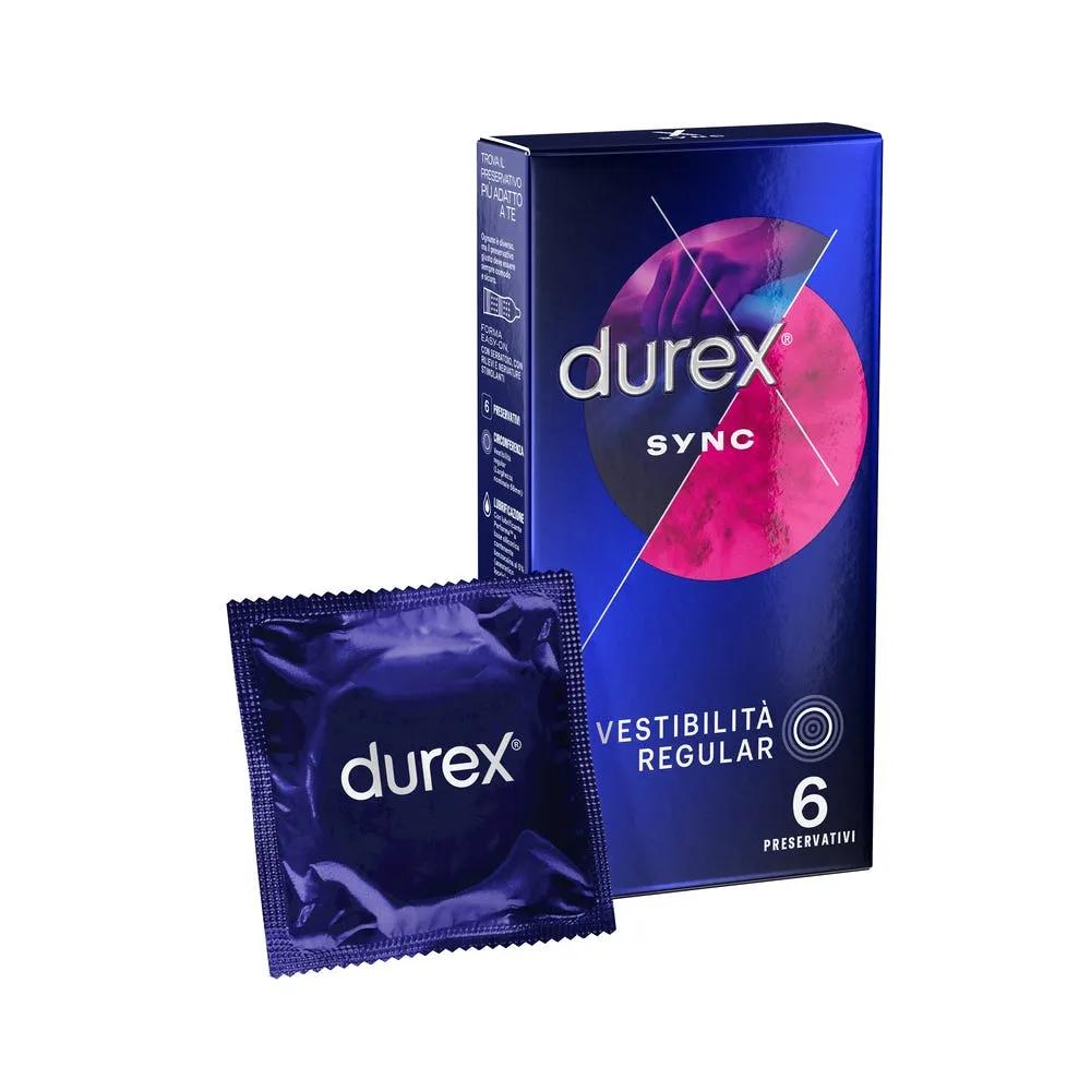 Durex Sync Preservativi Ritardanti e Stimolanti 6 Pezzi