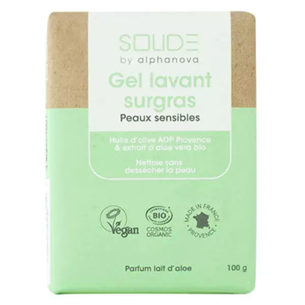 Alphanova Solide By Alphanova Organic Aloe Vera Solid Washing Gel 100g