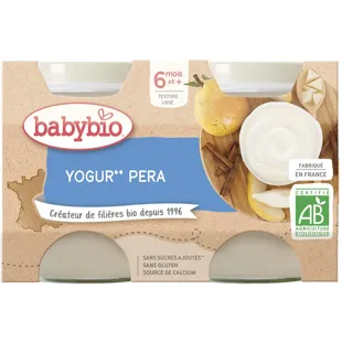 Babybio Yaourt Poire et Lait de Vache +6m 2x130 gr