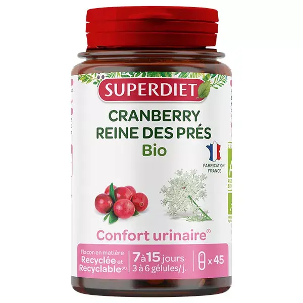 Superdiet Cranberry Reine des Prés Bio 45 gélules